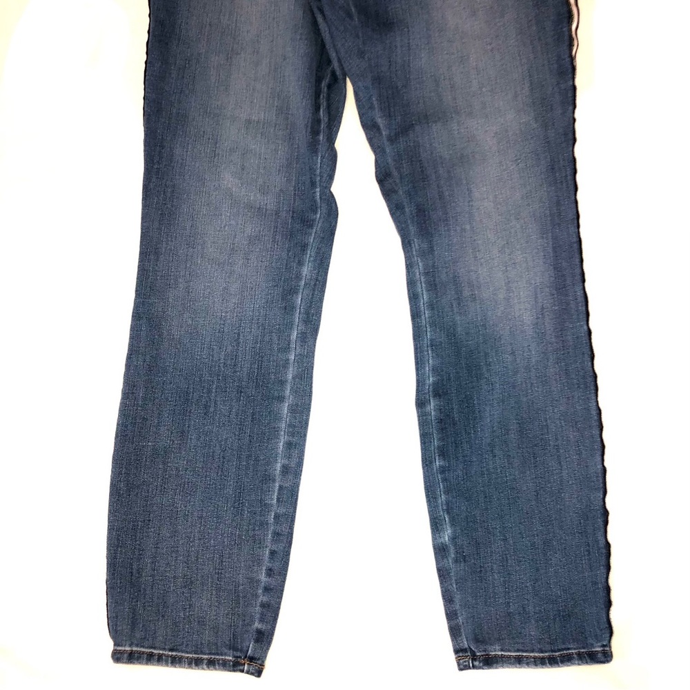 LOFT High Waist Striped Skinny Jeans - Picture 3 of 10